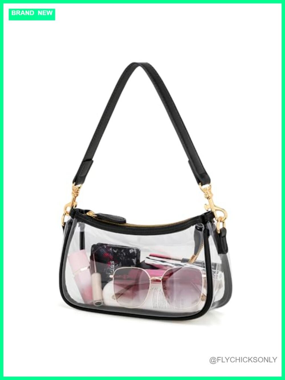 Clear PVC Mini Shoulder Bag Stadium Approved Crossbody Purse